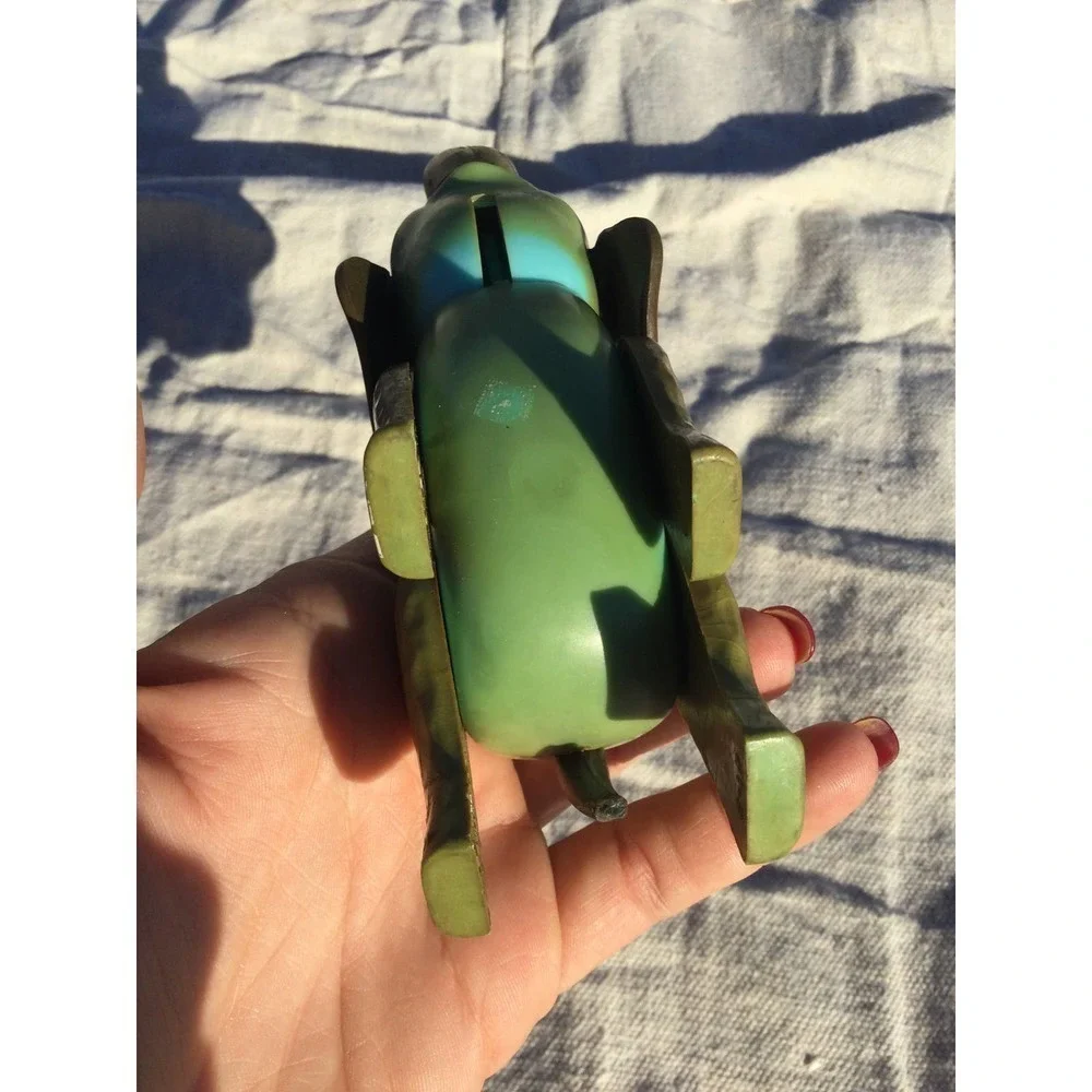 Vintage e-rr toy elephant 4” 4 in Hong Kong‎ green Moveable safari Africa